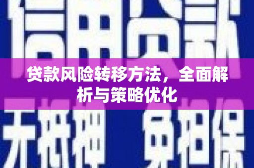 厦门贷款风险转移方法，全面解析与策略优化