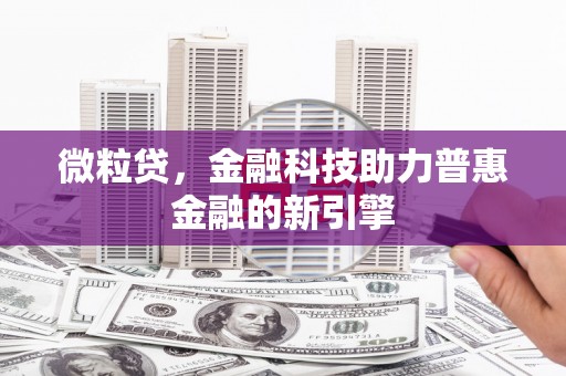 厦门微粒贷，金融科技助力普惠金融的新引擎