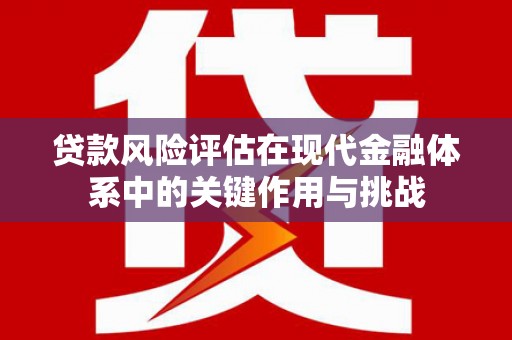 厦门贷款风险评估在现代金融体系中的关键作用与挑战