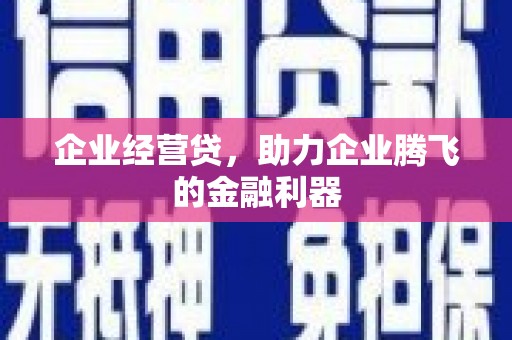 厦门企业经营贷，助力企业腾飞的金融利器