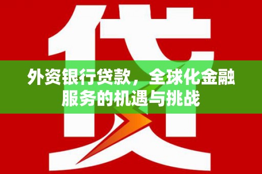 厦门外资银行贷款，全球化金融服务的机遇与挑战