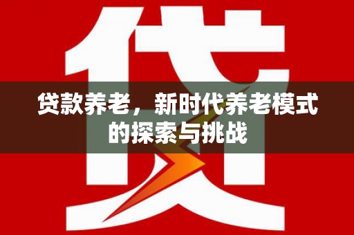 厦门贷款养老，新时代养老模式的探索与挑战