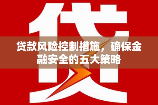 厦门贷款风险控制措施，确保金融安全的五大策略