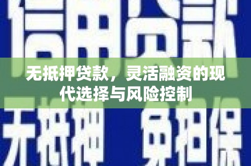 厦门无抵押贷款，灵活融资的现代选择与风险控制