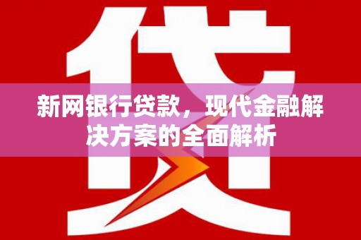 厦门新网银行贷款，现代金融解决方案的全面解析